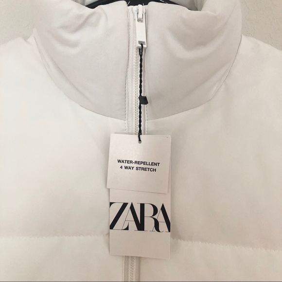 NEW ZARA White Puffer Vest - Picture 4 of 9